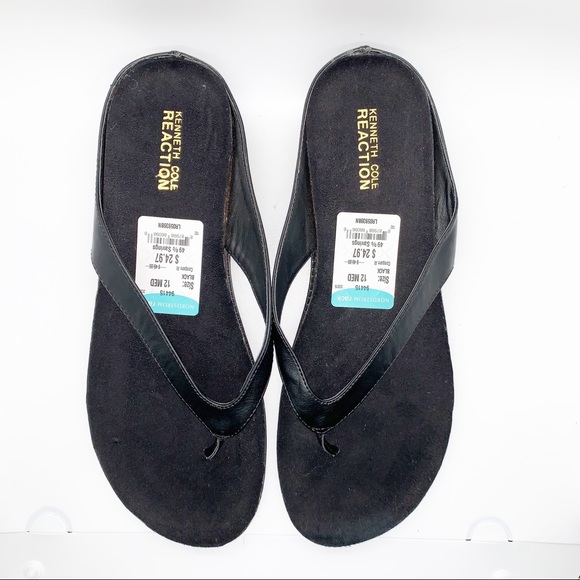 kenneth cole men's leather flip flops